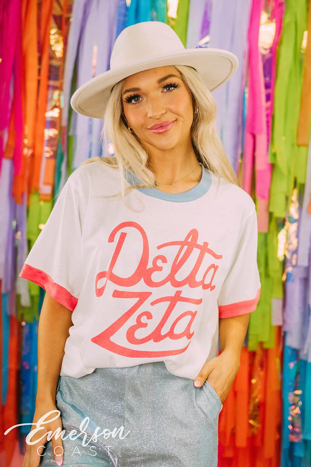 Delta Zeta Recruitment Simple Colorblock RInger