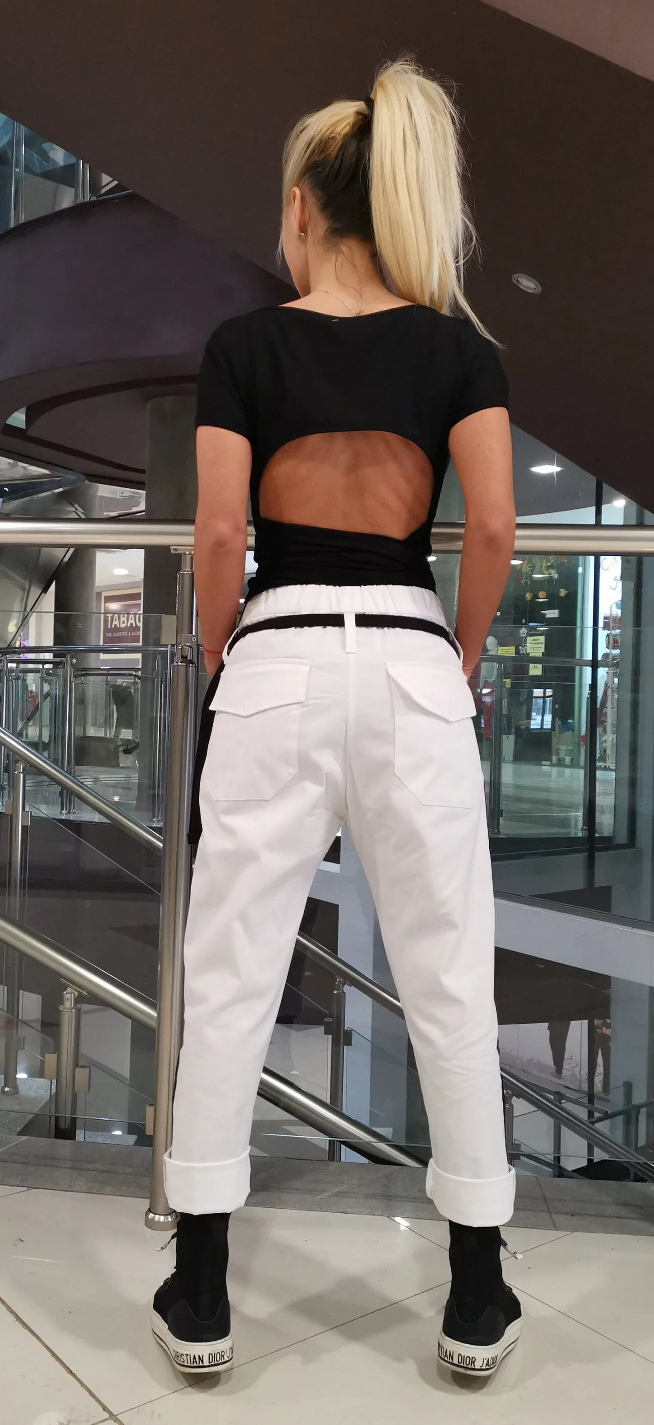 Drop Crotch Pants/Women Trousers /Harem Women Pants/Loose pants/Extravagant Pants/Casual White Pants
