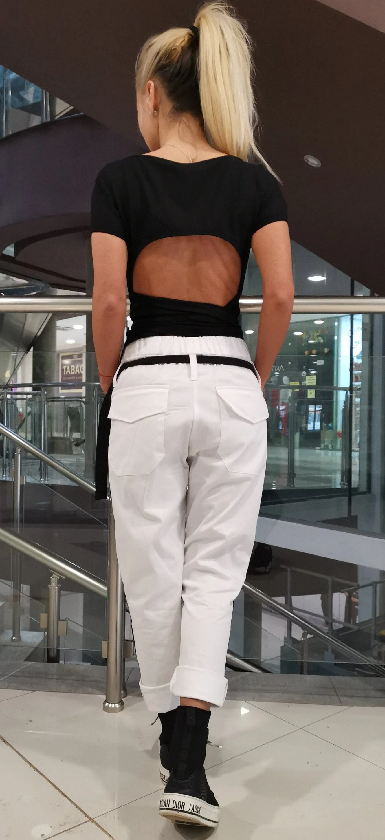 Drop Crotch Pants/Women Trousers /Harem Women Pants/Loose pants/Extravagant Pants/Casual White Pants