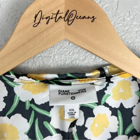 DVF Nylon Packable Yellow Poppy Short-Sleeve Hooded Vest XXL - NWT, Diane
