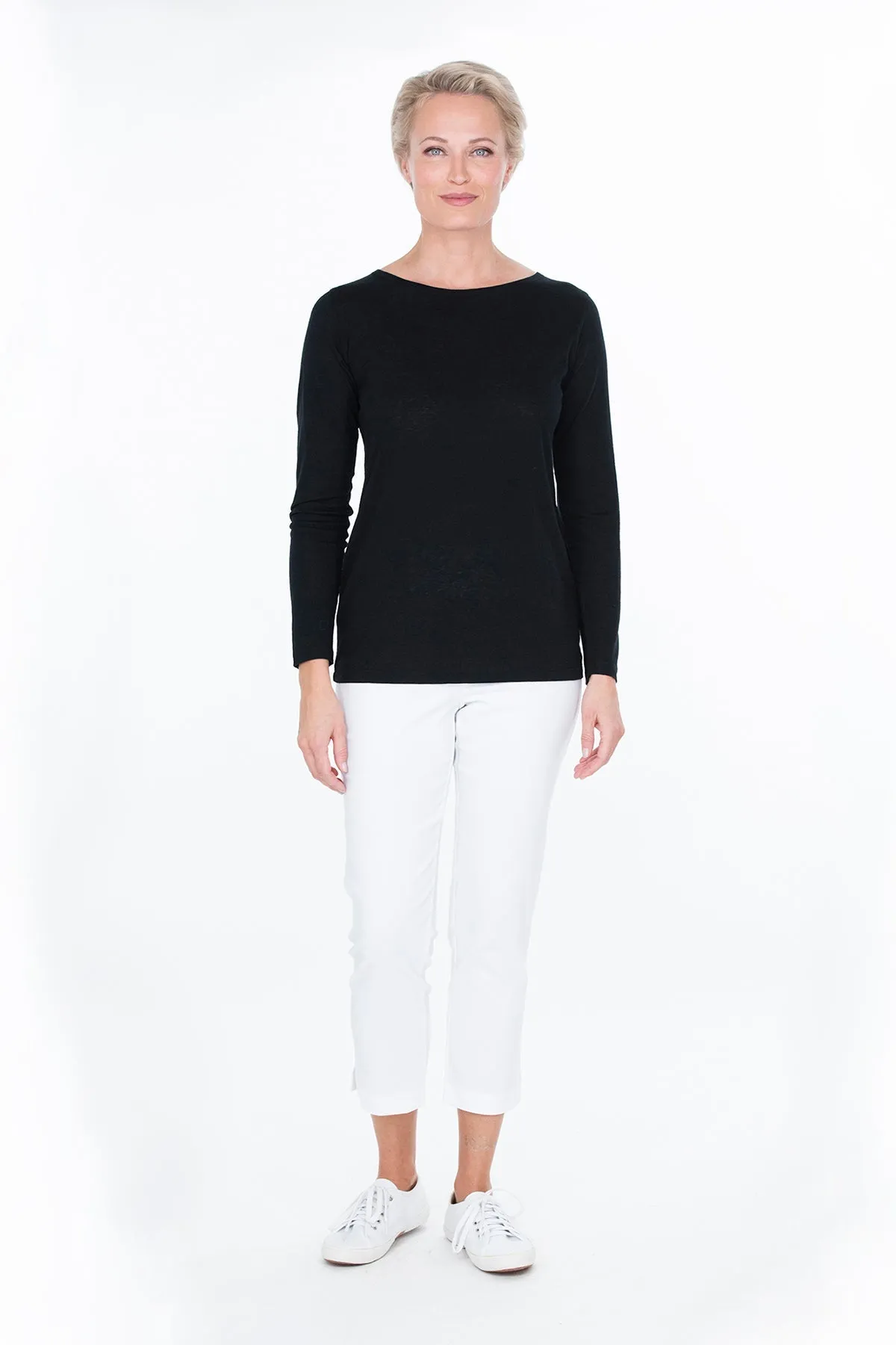 Eeva Slit Capri Trousers White