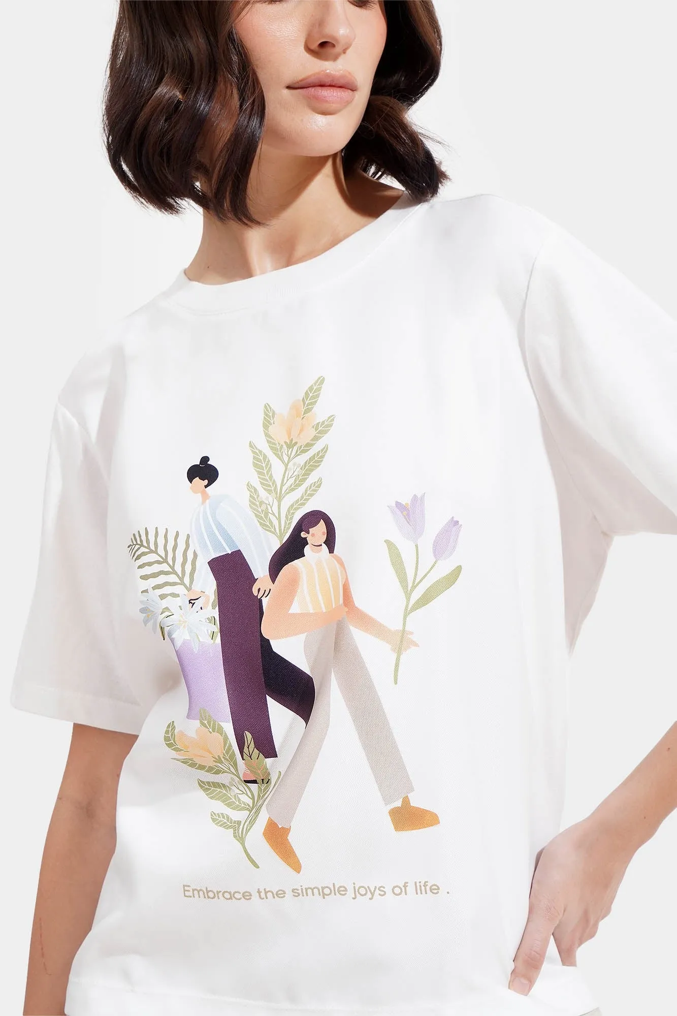 Embrace The Simple Joys Of Life Boxy Graphic Tee