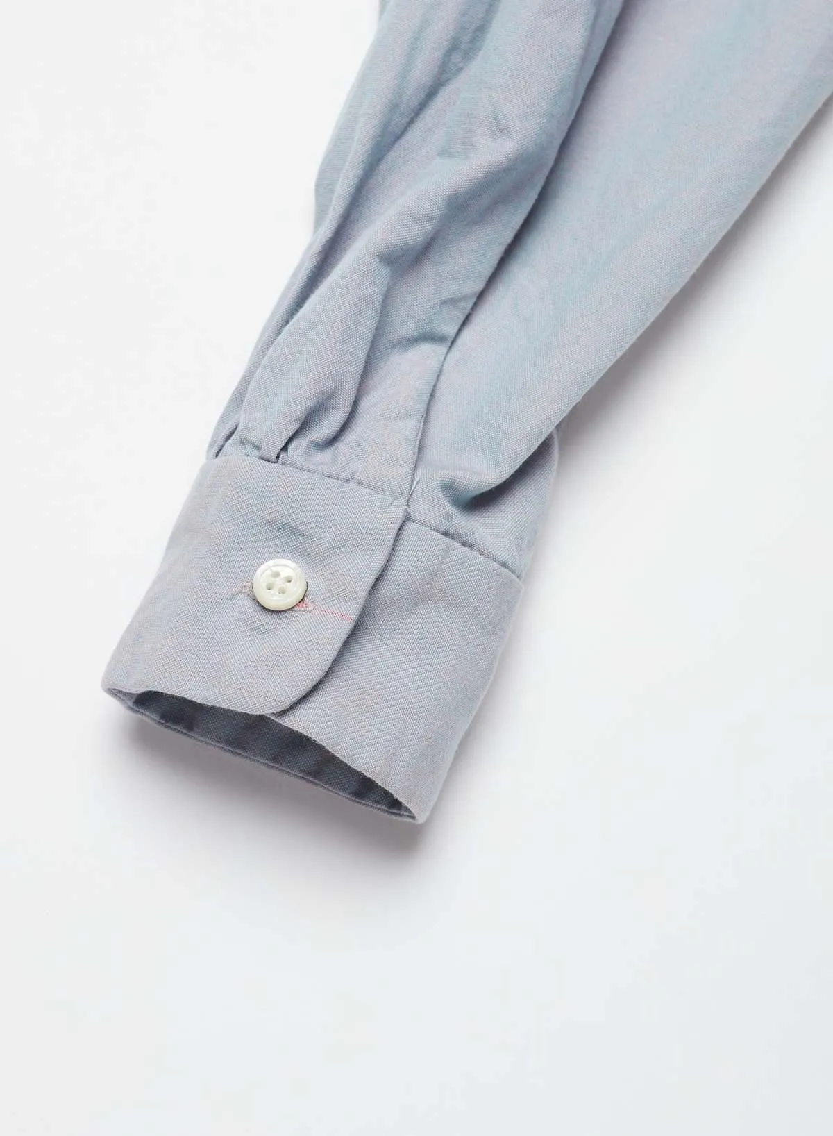 Engineered Garments - Rounded Collar Shirt in Blue Cotton Iridescent