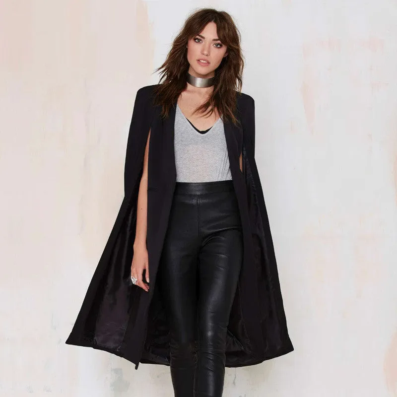 Fashion Women Overcoat Ponchos Long Vest Open Stitch Cloak AWC0020
