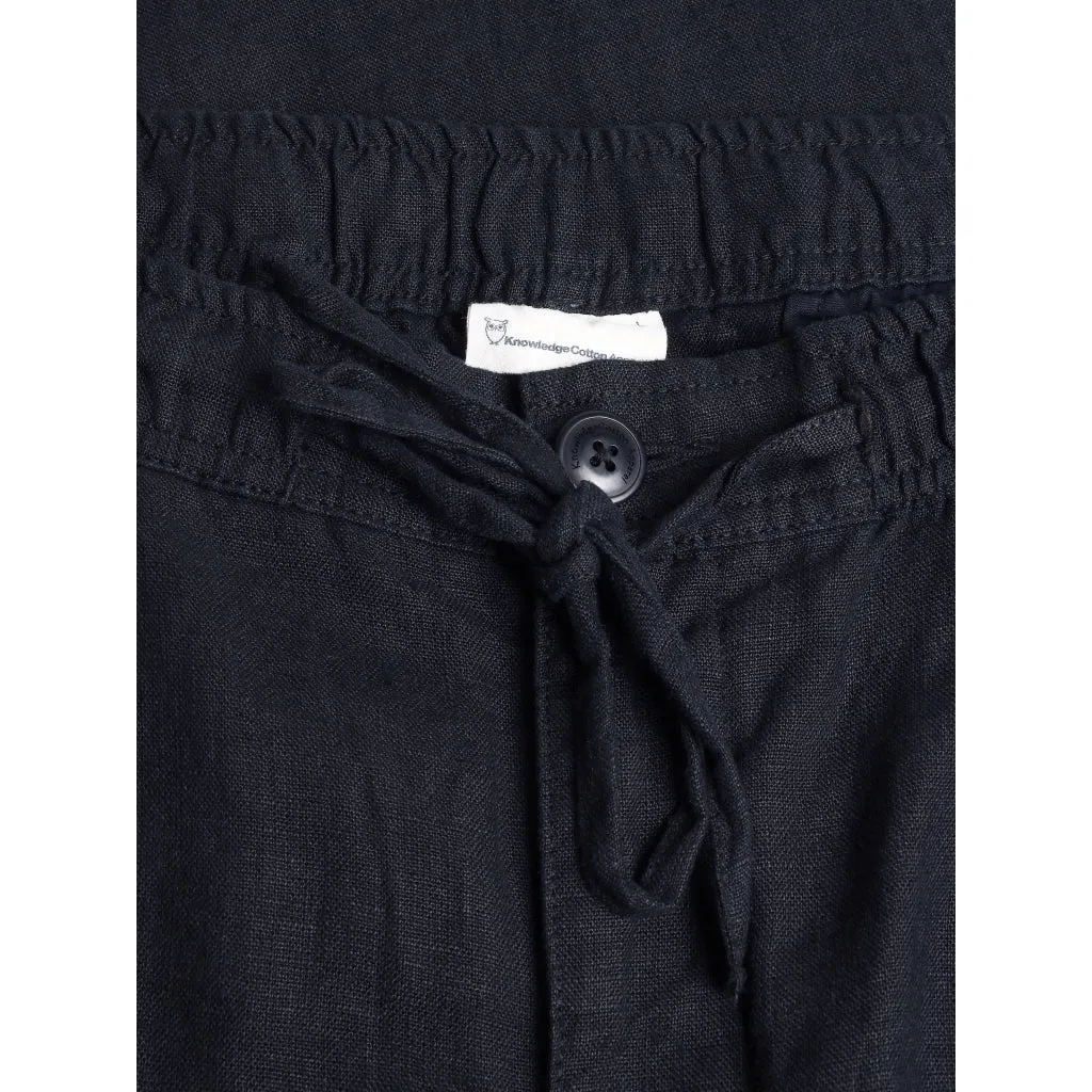 fig loose linen pants in black