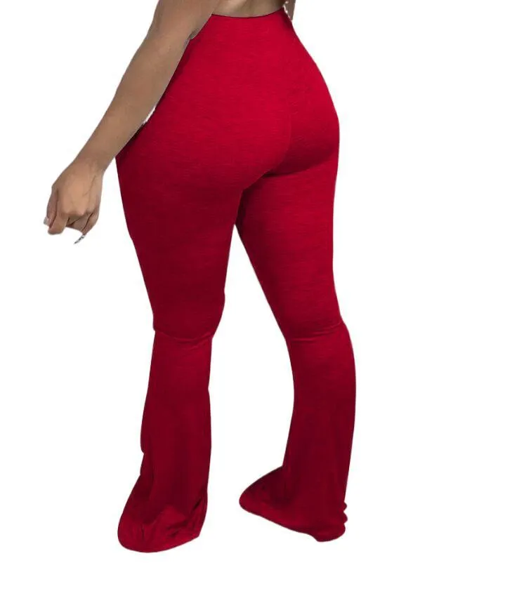 Flare Bottom Stretchy Soft Fabric Pants