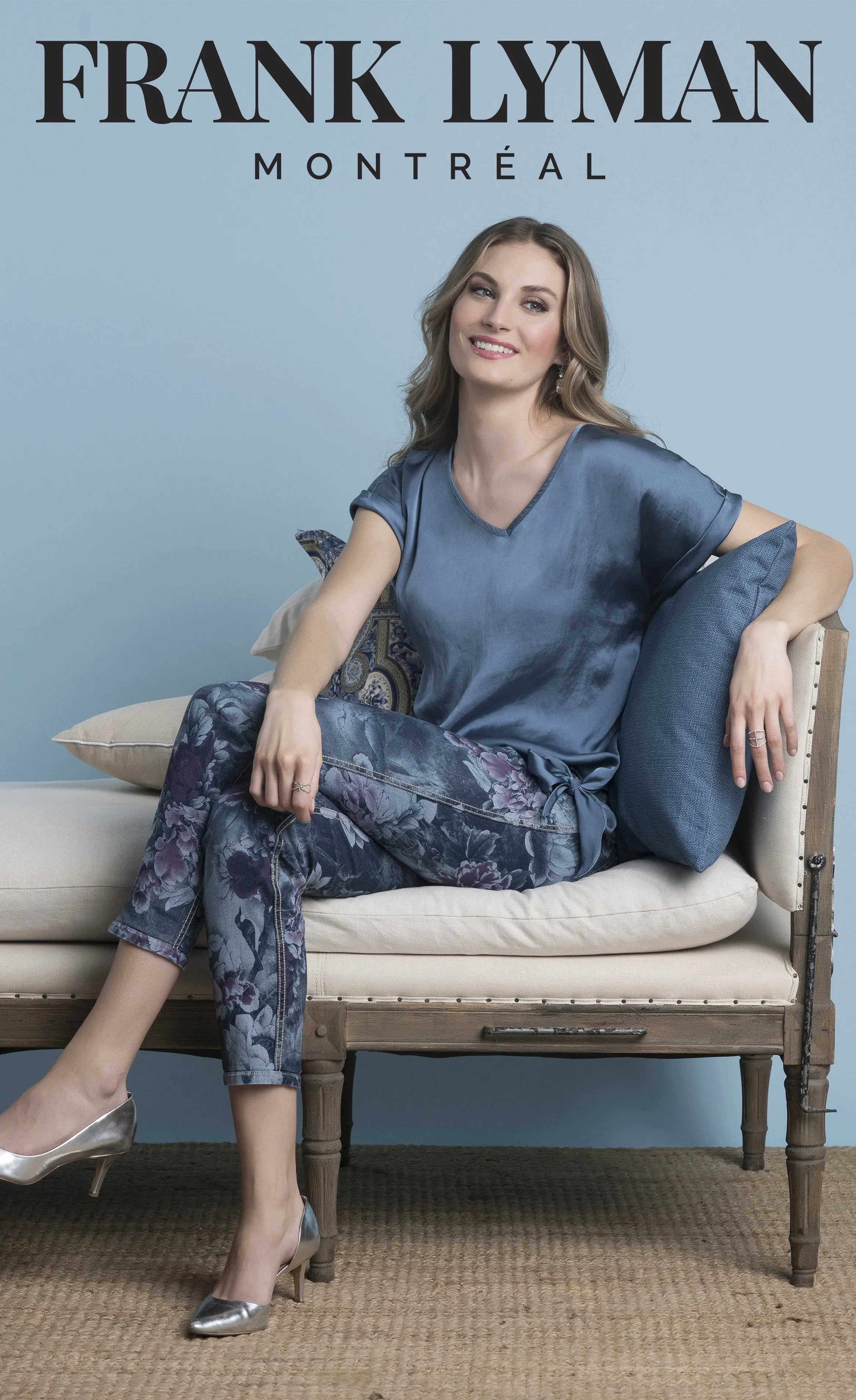 Frank Lyman Blue/Floral Reversible Jeans