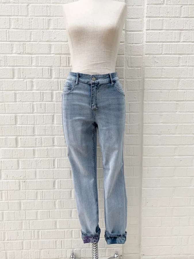 Frank Lyman Blue/Floral Reversible Jeans