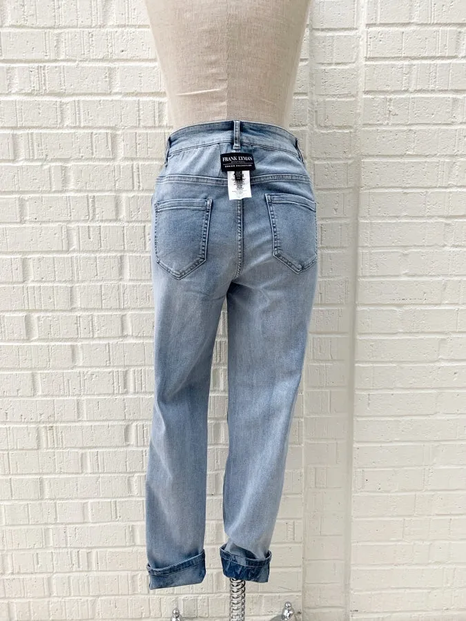 Frank Lyman Blue/Floral Reversible Jeans