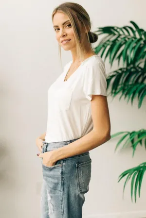 Front Pocket Tee in White