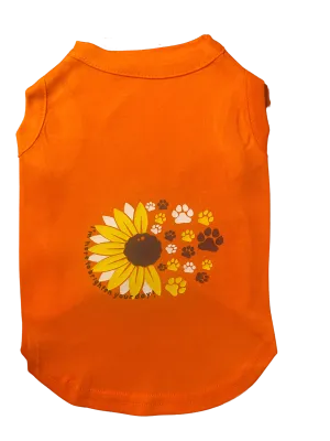 Funny Graphic Dog T-Shirt Sunflower & Paws