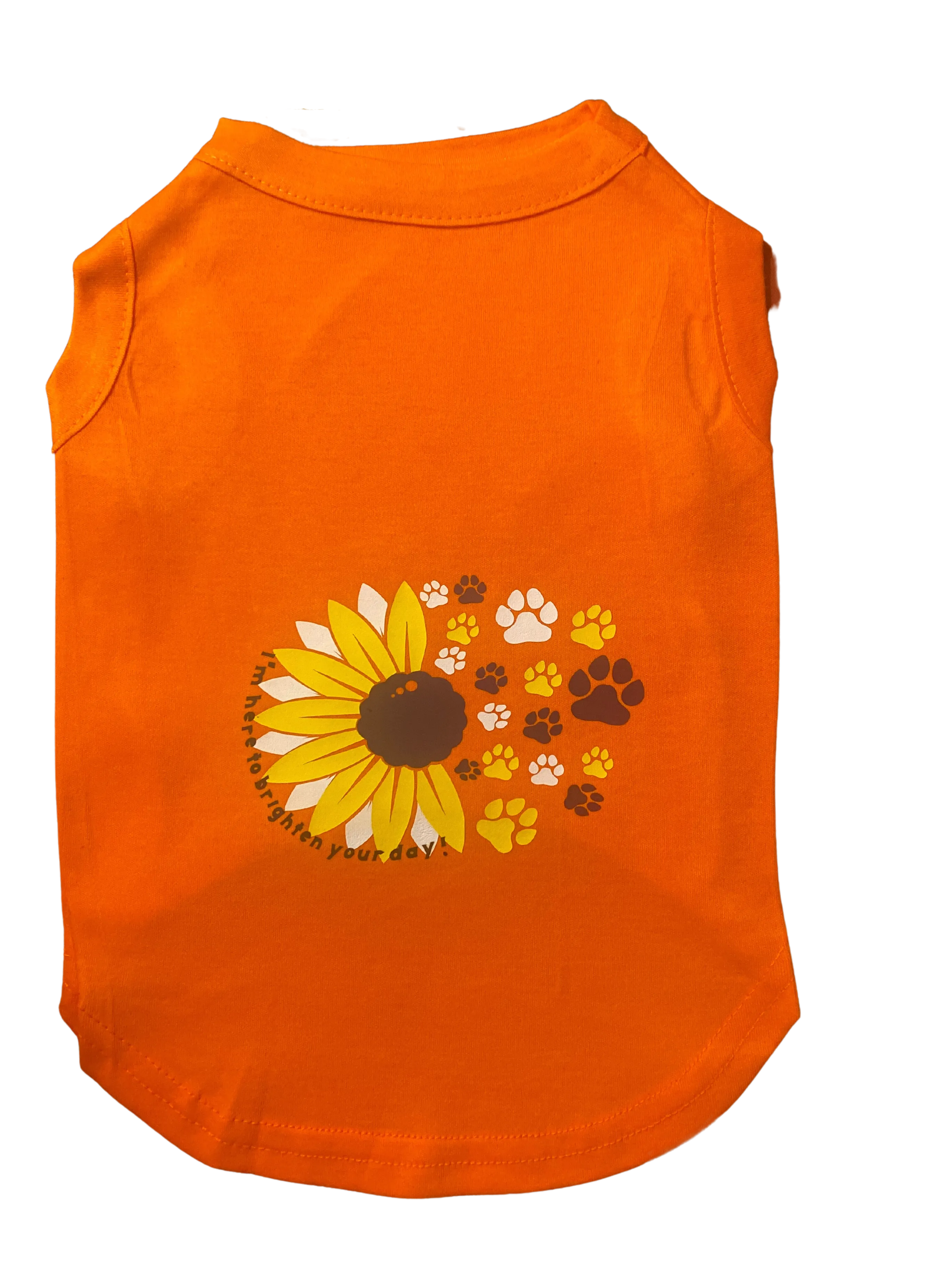 Funny Graphic Dog T-Shirt Sunflower & Paws