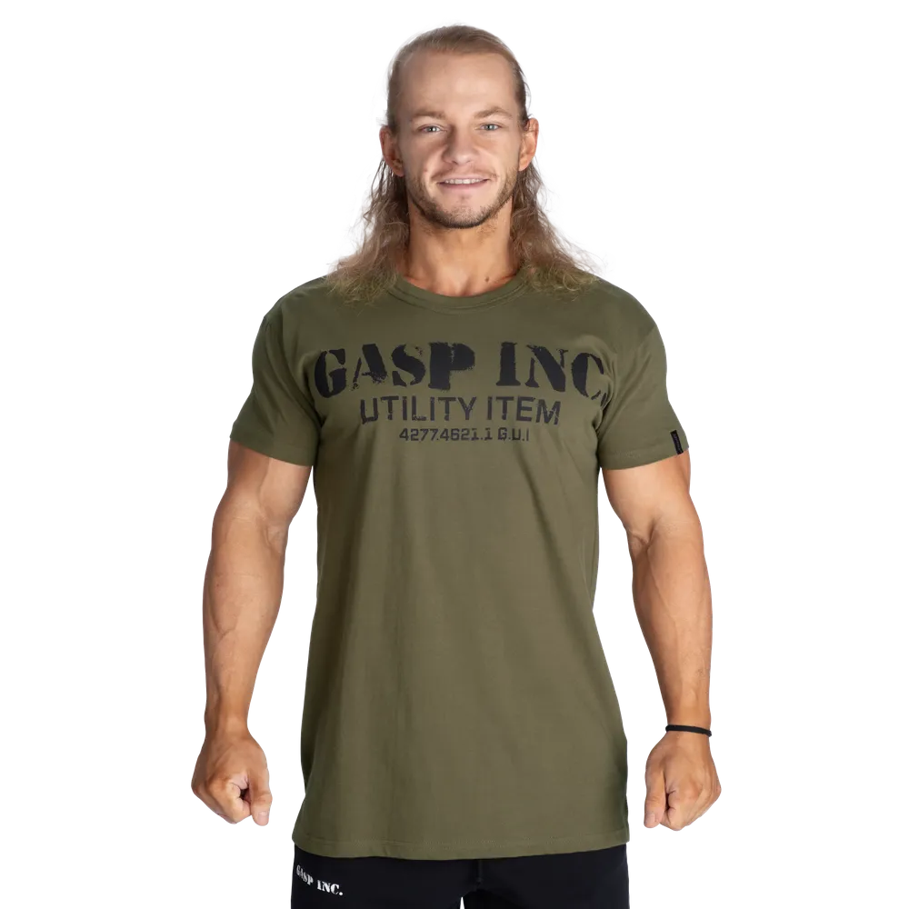 Gasp Inc Street Tee, Washed Khaki Green