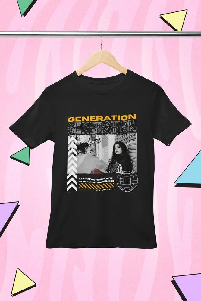 Generation - Unisex Oversized Cotton Graphic Printed T-Shirt