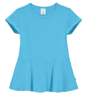 Girls Soft Cotton Short Sleeve Peplum