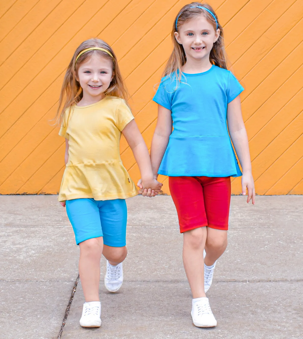 Girls Soft Cotton Short Sleeve Peplum