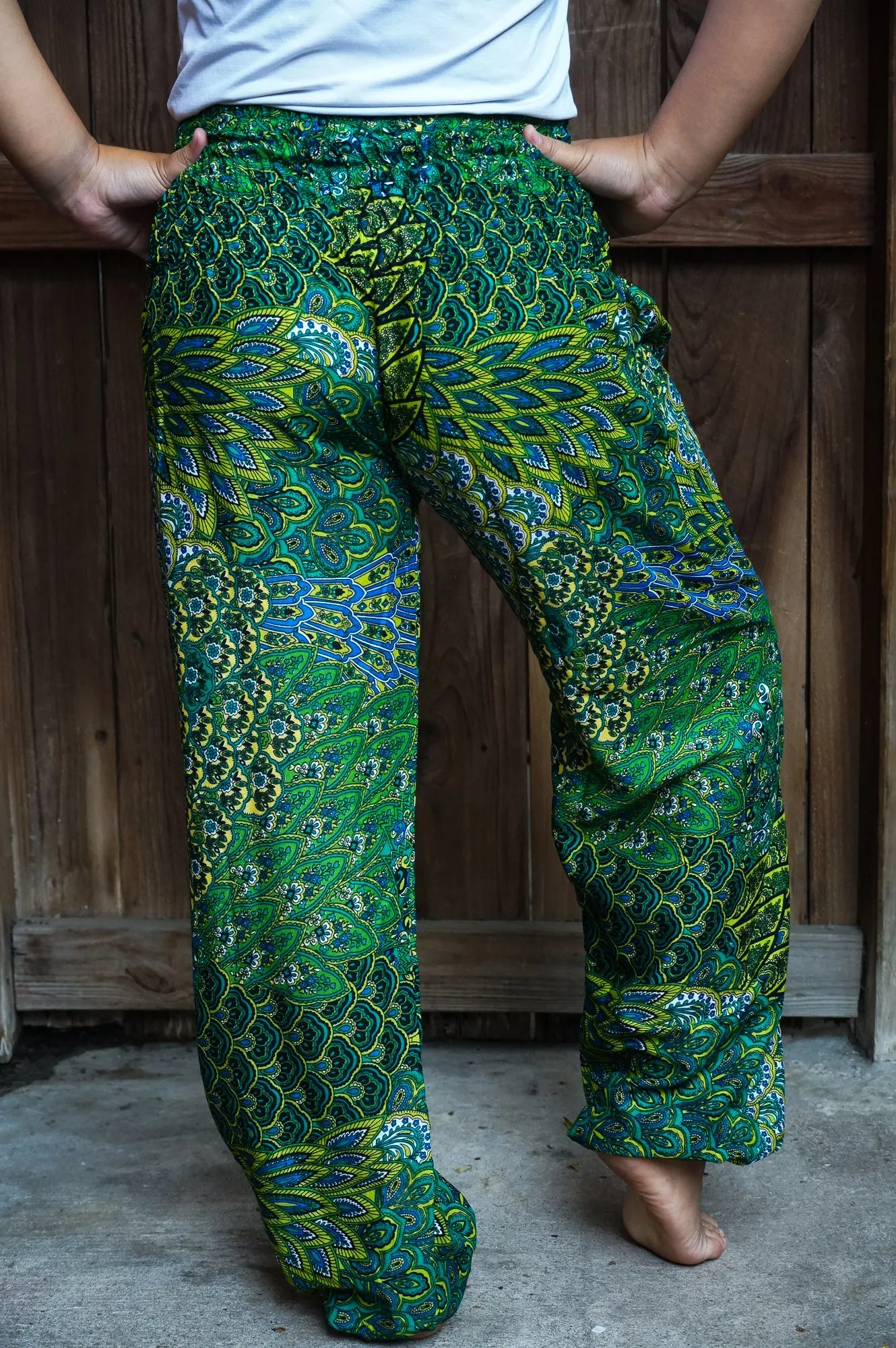 Green Peacock Pants