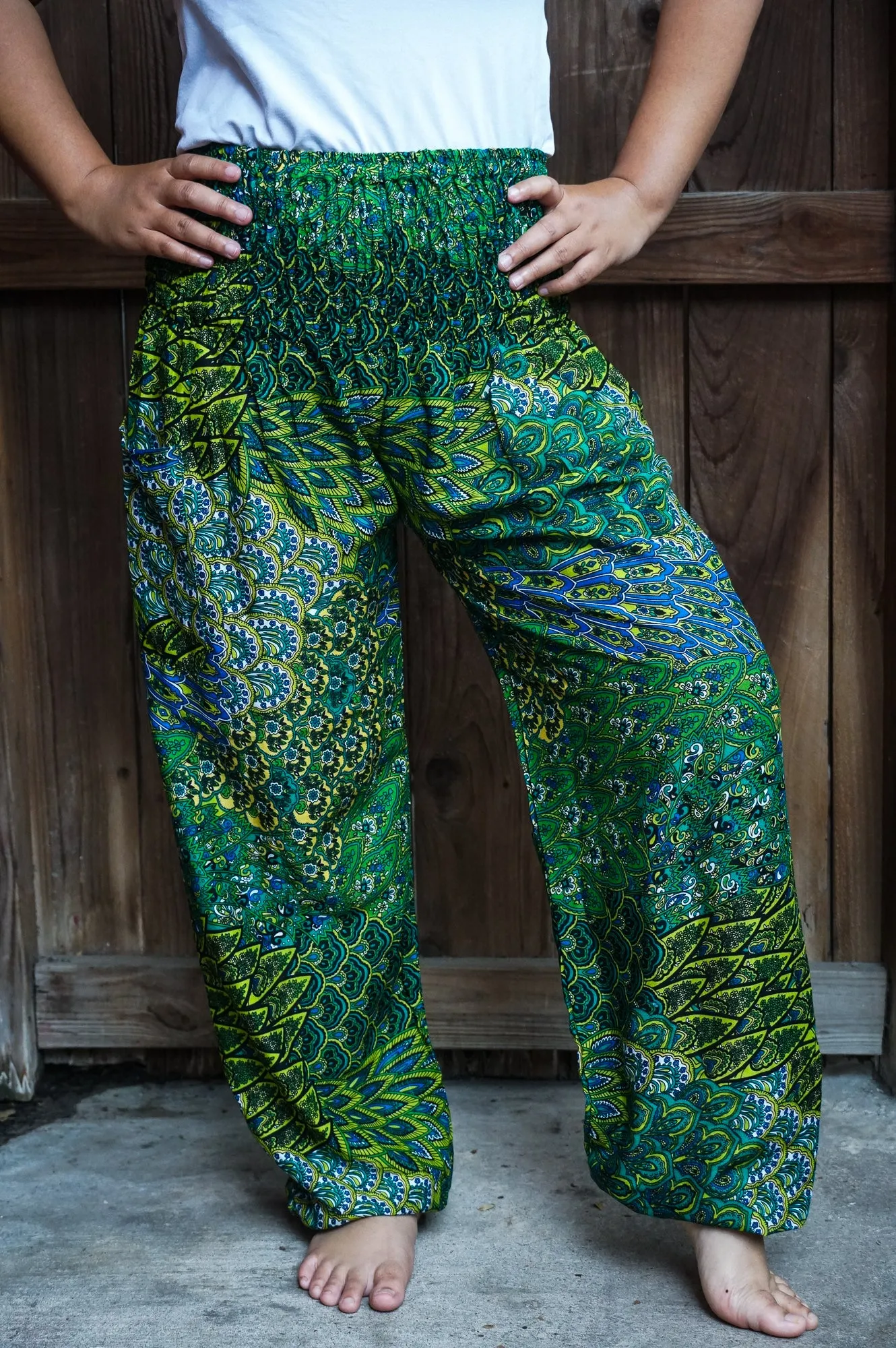 Green Peacock Pants