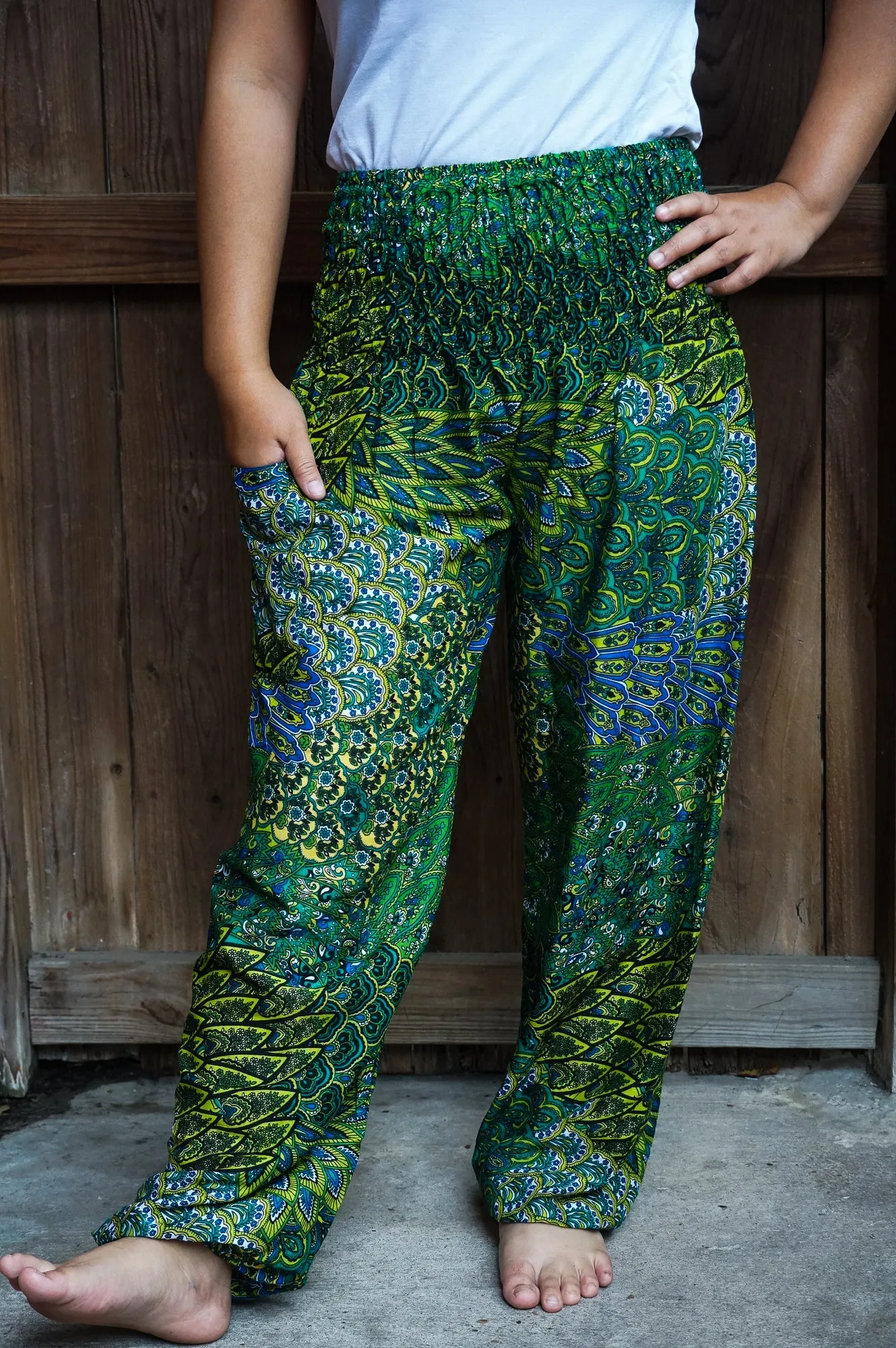 Green Peacock Pants