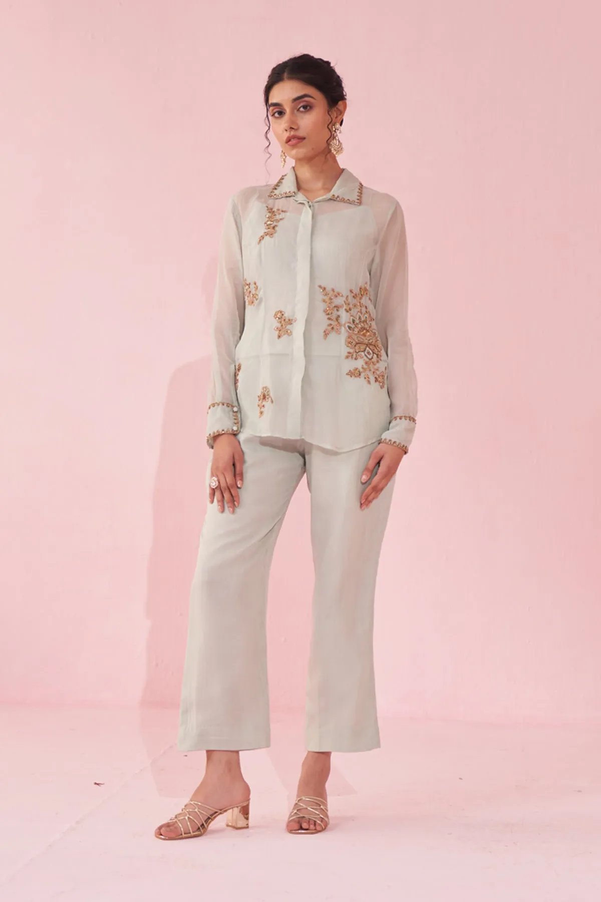 GULMINA PALE BLUE SHIRT PANT SET