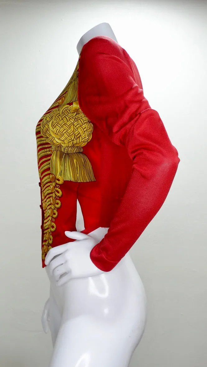 Hermes Hussar Print Silk Cardigan