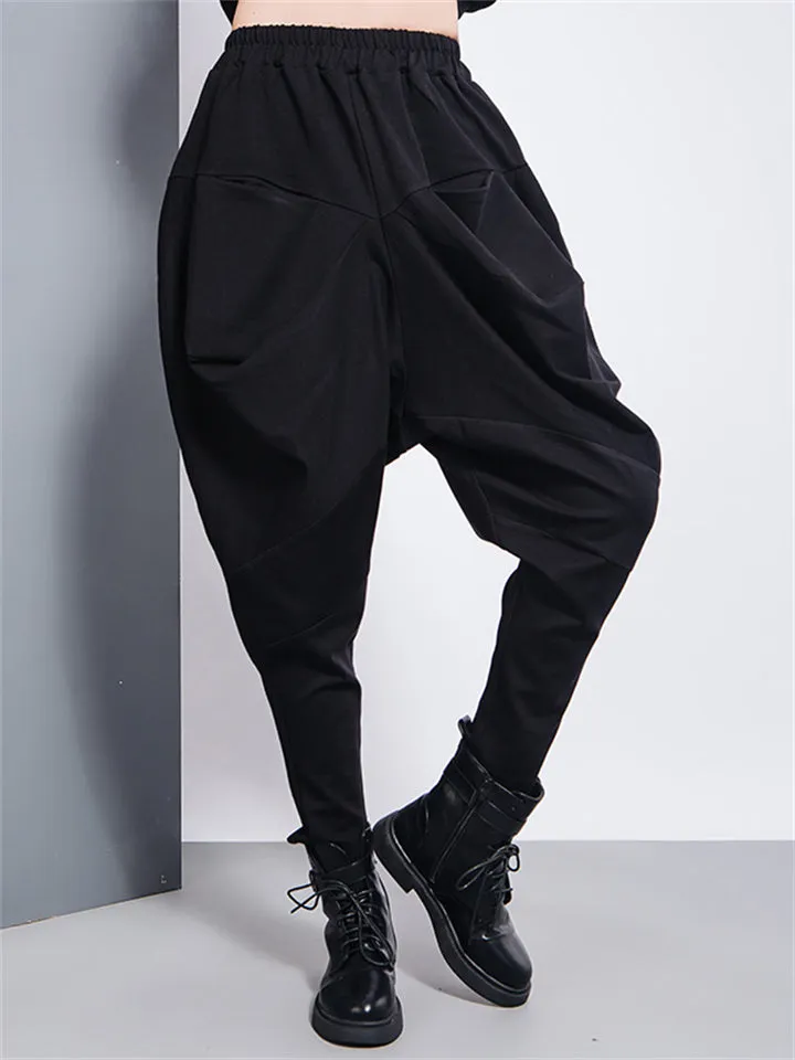 Hip-Hop Front Pocket Loose Harem Pants for Women