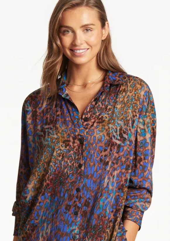 Hunter Coverup Shirt Blue