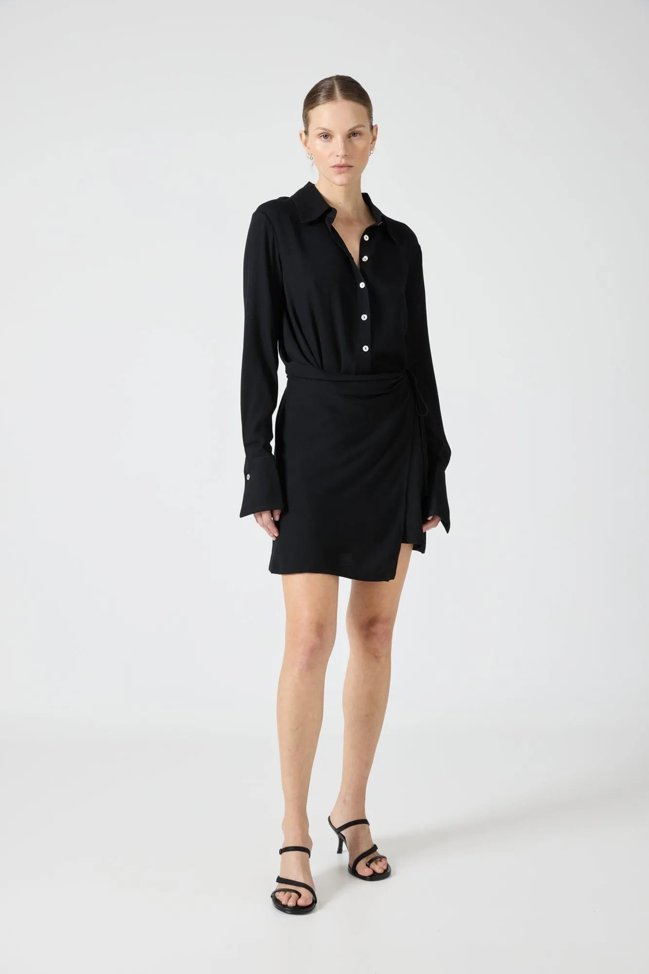 INFINITE SHIRT DRESS | BLACK
