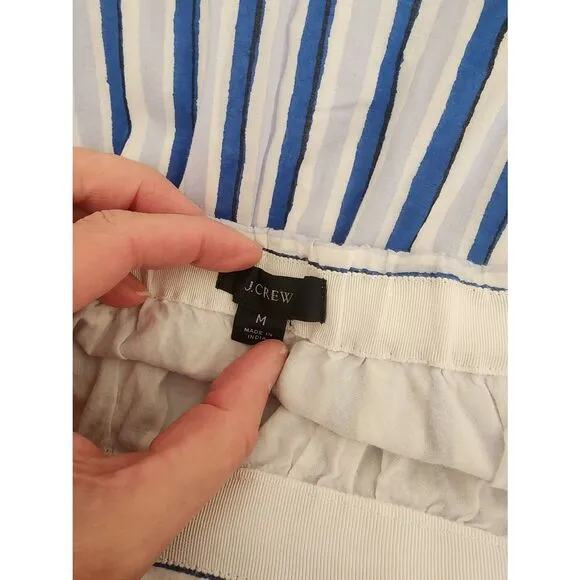 J.crew tiered nautical blue and white striped swing skirt size Medium