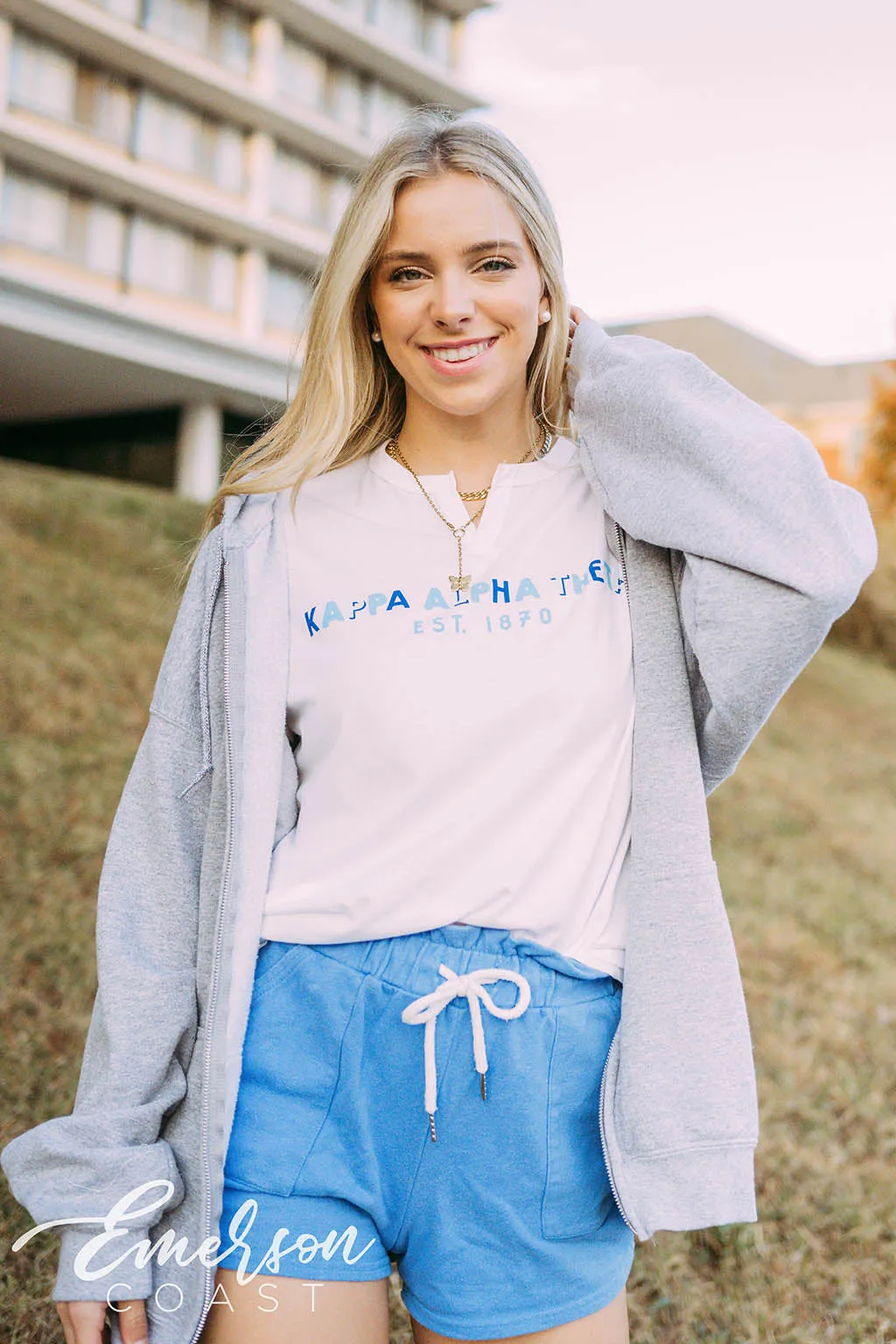 Kappa Alpha Theta PR Monochromatic Notch Tee