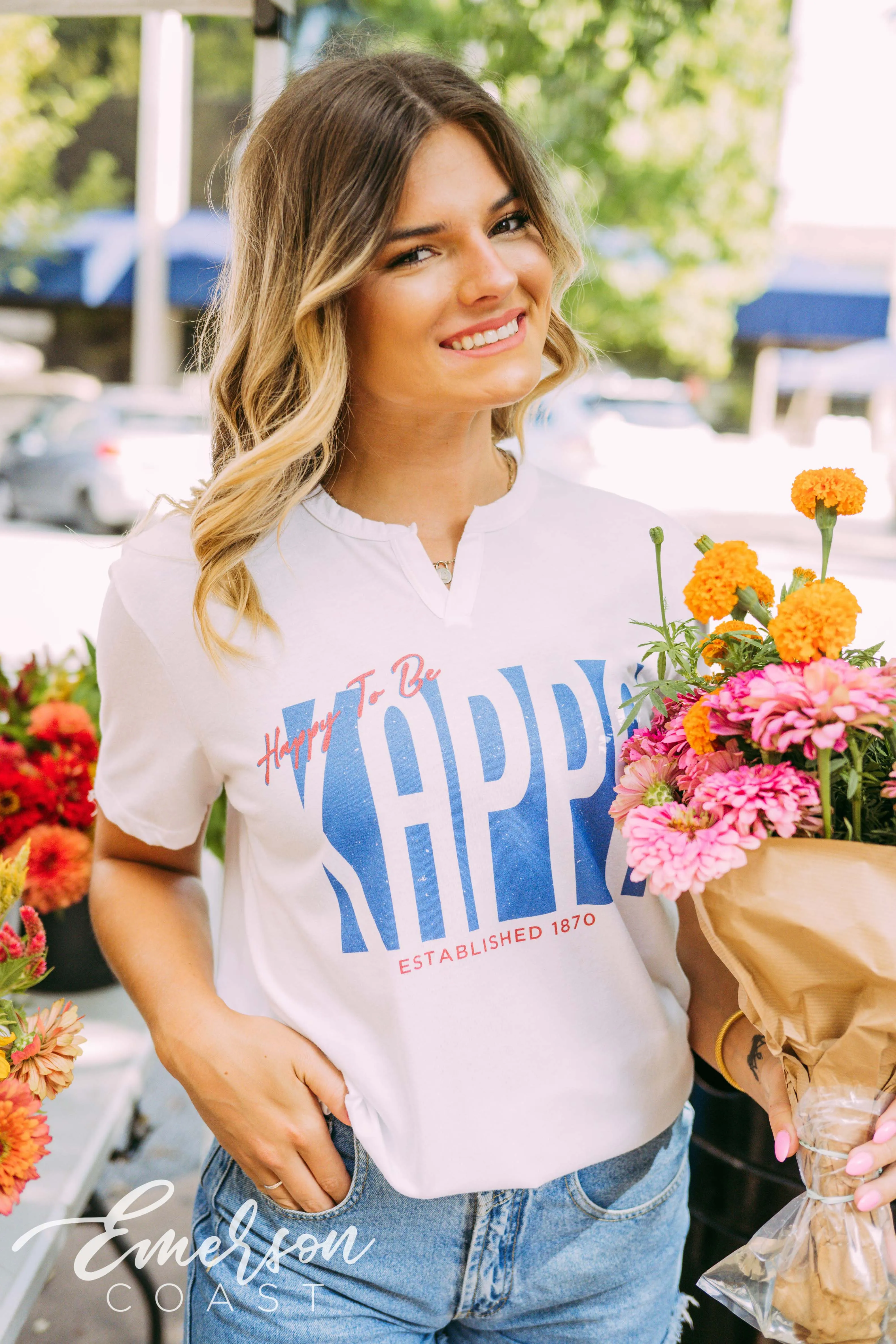 Kappa Kappa Gamma PR Happy To Be Notch Tee