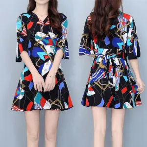 Ladies Suit Two-piece Shorts   Long Loose Shirt Covering Belly and Thin Chiffon Fabric Light and Breathable Loose Casual Suit