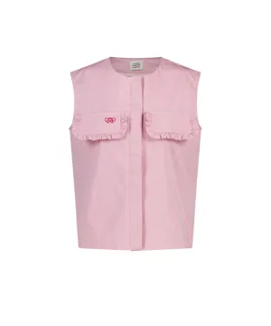 LE SONNET Frill Vest Top - Pink