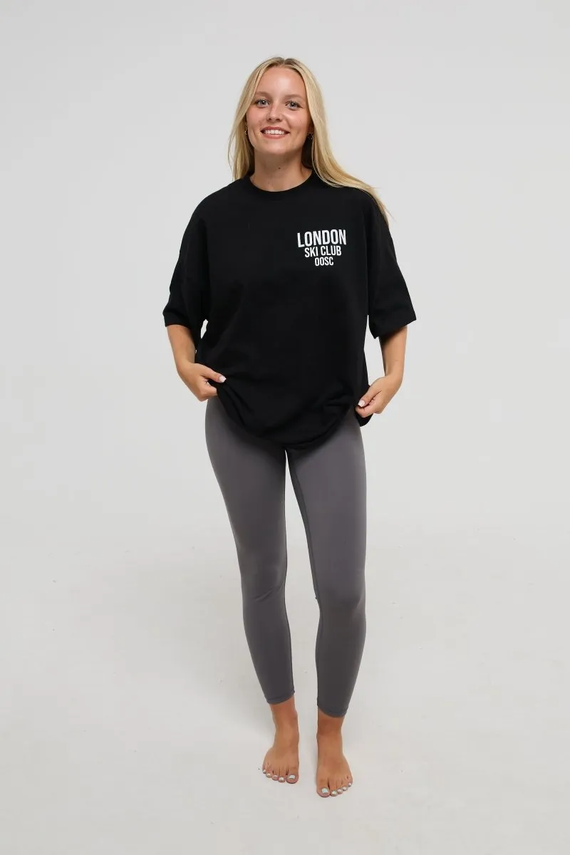 London Ski Club Oversize T-Shirt - Black