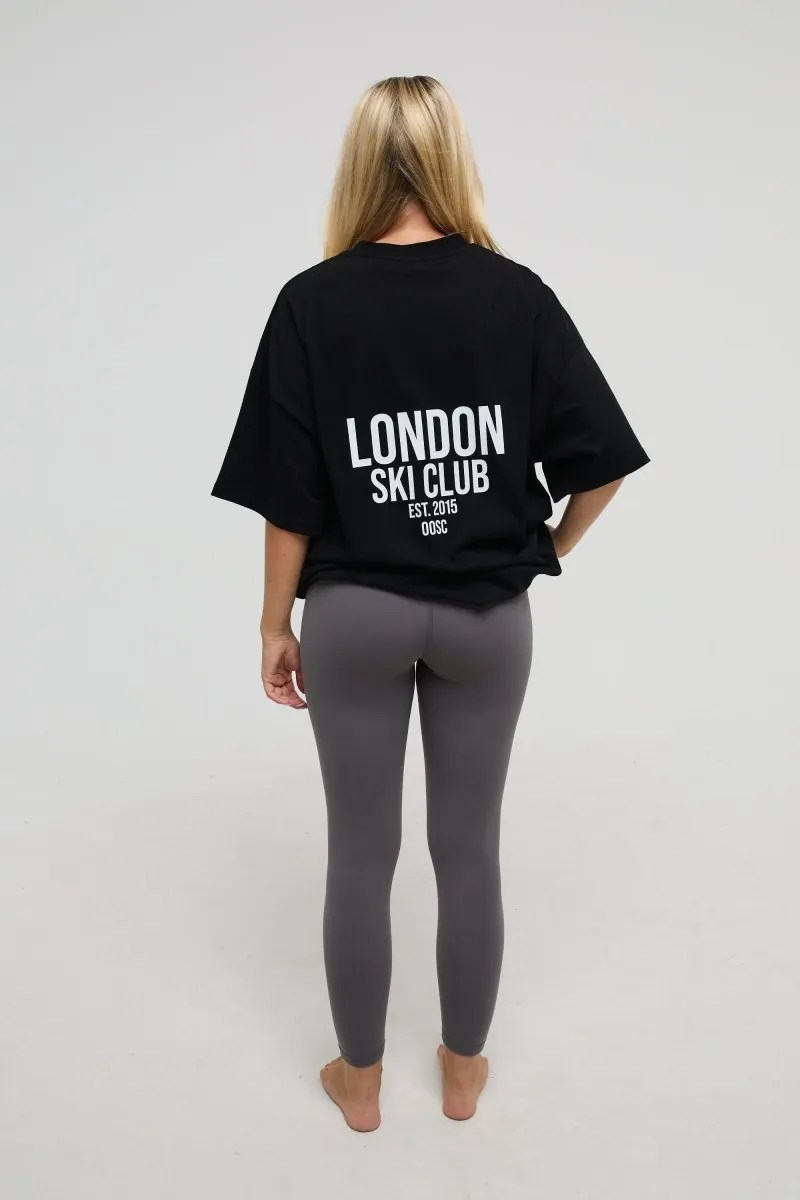 London Ski Club Oversize T-Shirt - Black