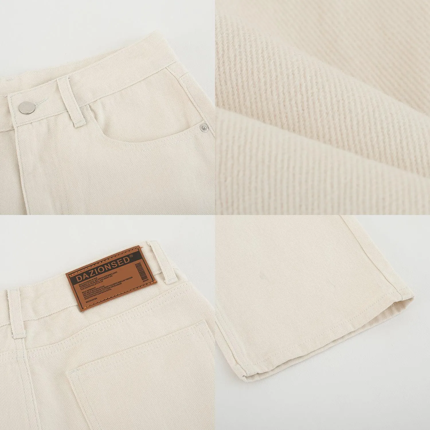 Loose Straight White Jeans