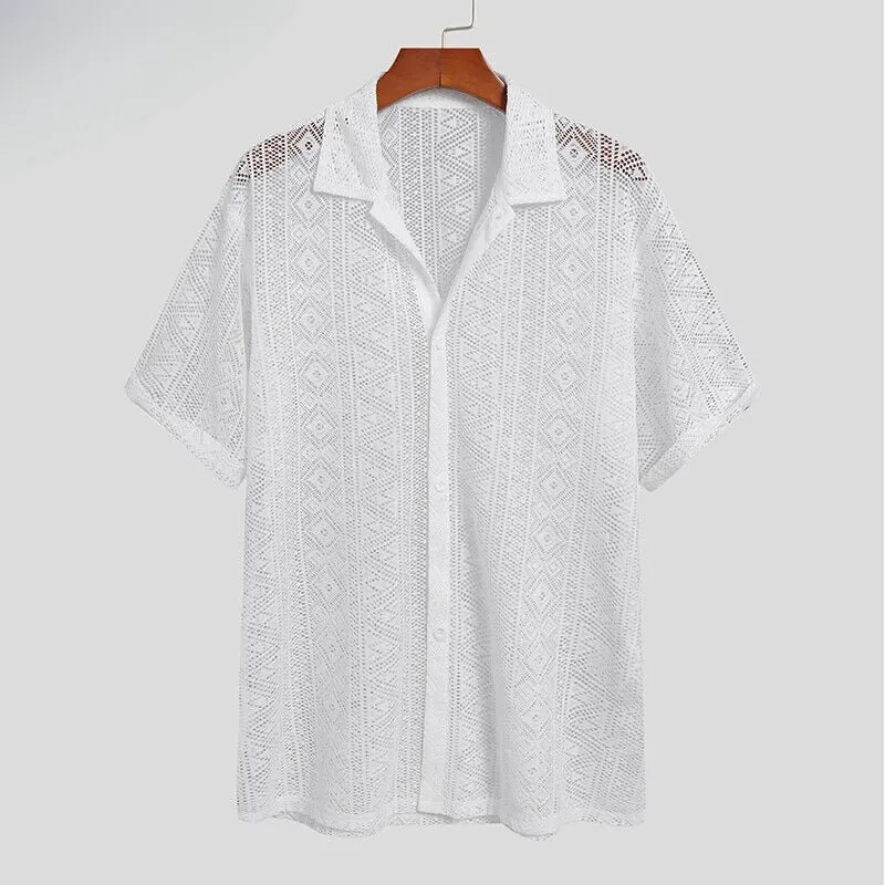 Lorenzo – Elegant Half-Sleeve Men’s Button-Up Shirt