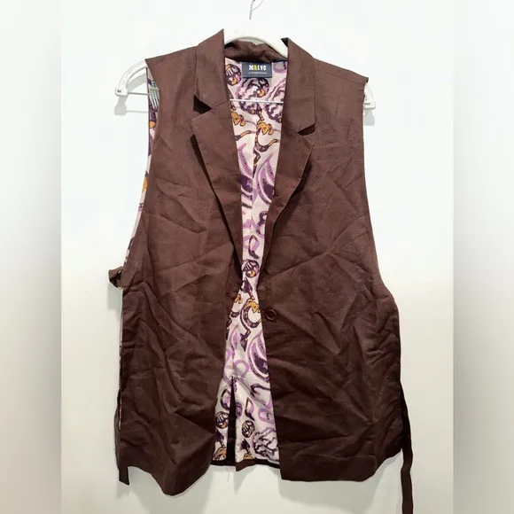Maeve Anthropologie Long Lapel Vest One Size #T3