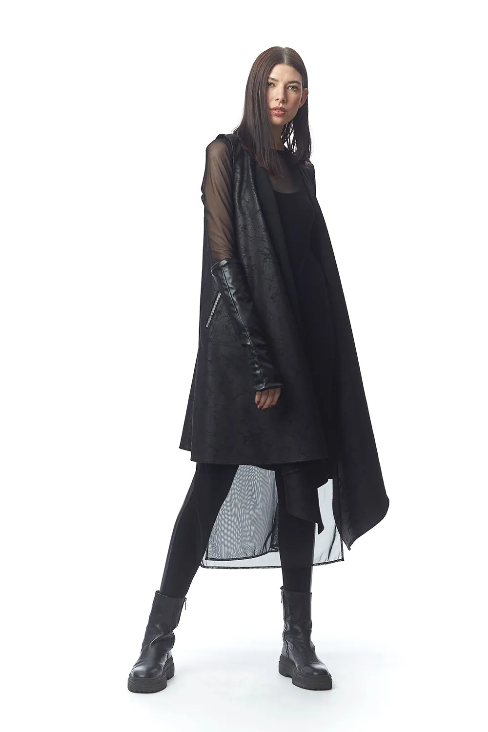 Matrix Neoprene   Leather Coat