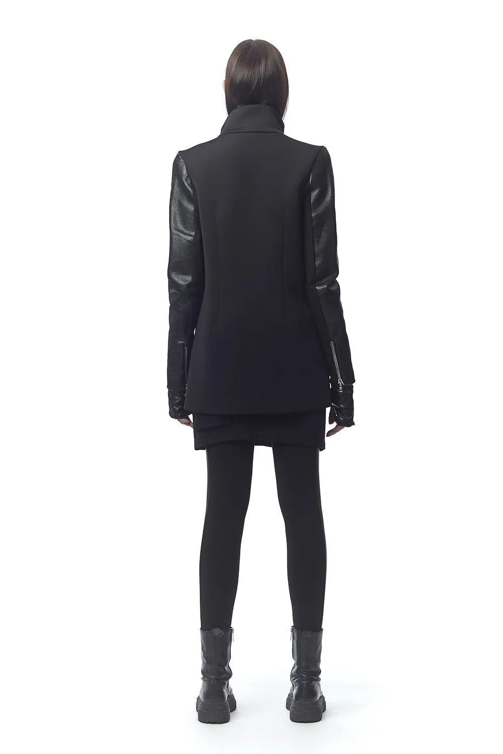 Matrix Neoprene   Leather Coat