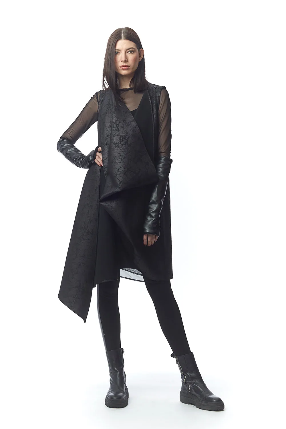 Matrix Neoprene   Leather Coat