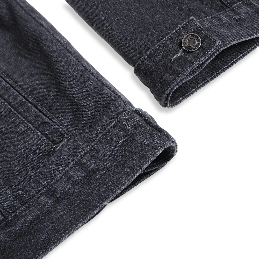 Mens Cross Graphic Button Up Denim Jacket