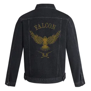 Mens Falcon Graphic Button Up Denim Jacket