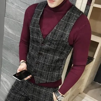 Men's Plaid Vest Up To 5XL