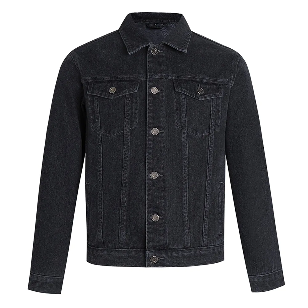 Mens Vintage Cartoon Prints Bullfight Denim Jacket