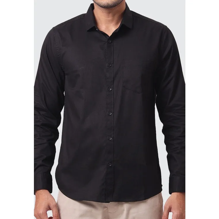 MOC Kemeja Lengan Panjang Pria COOPER - BLACK