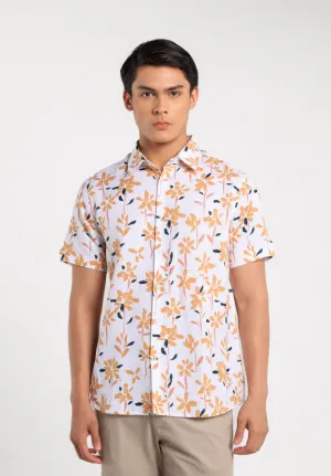 MOC - Kemeja Motif Lengan Pendek Pria Pietro - White