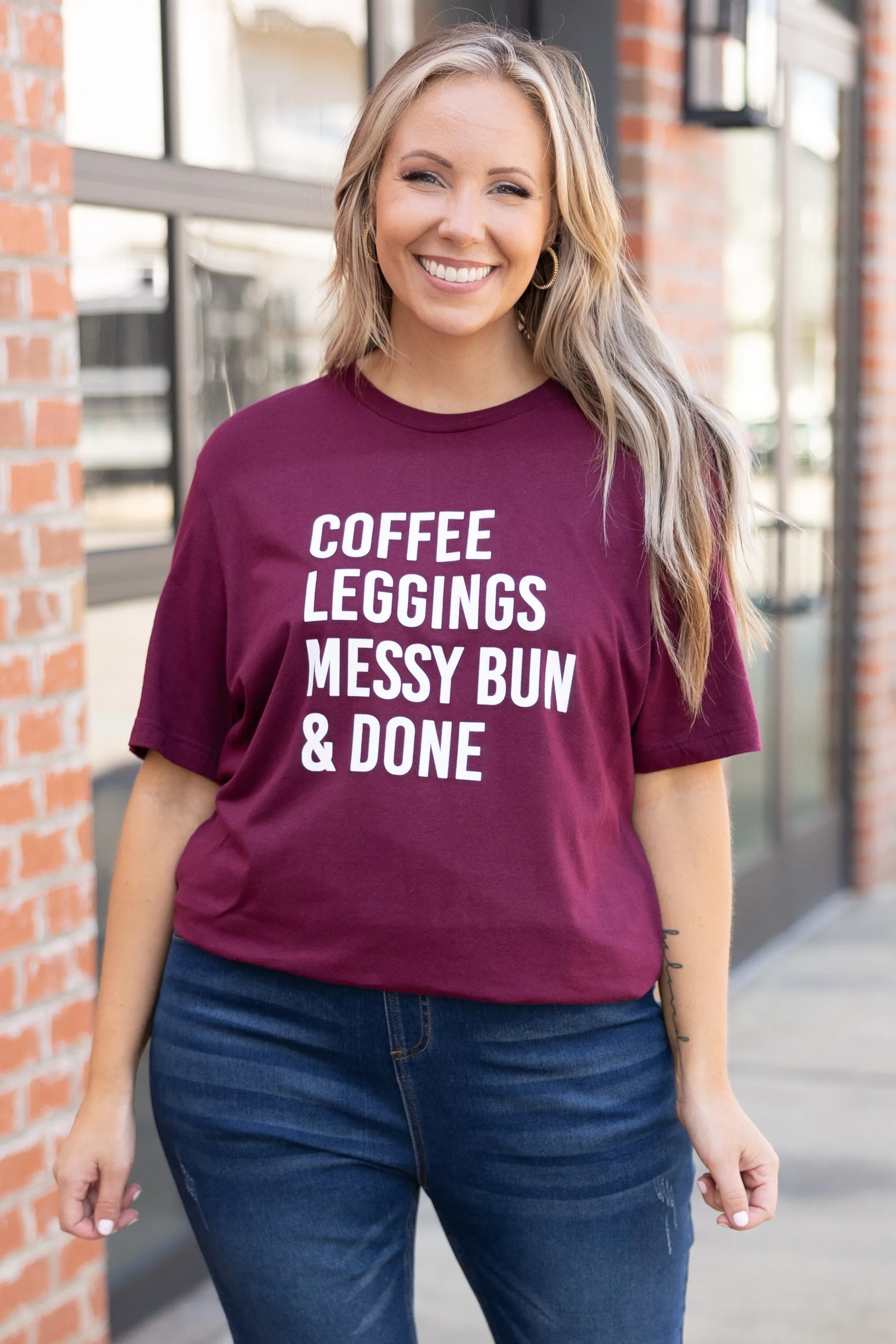 My Favorite Routine Tee, Maroon
