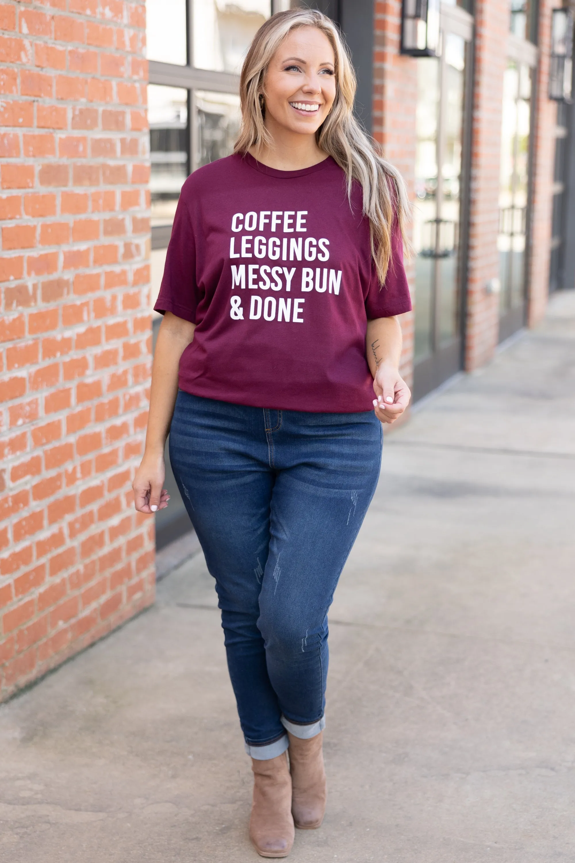 My Favorite Routine Tee, Maroon