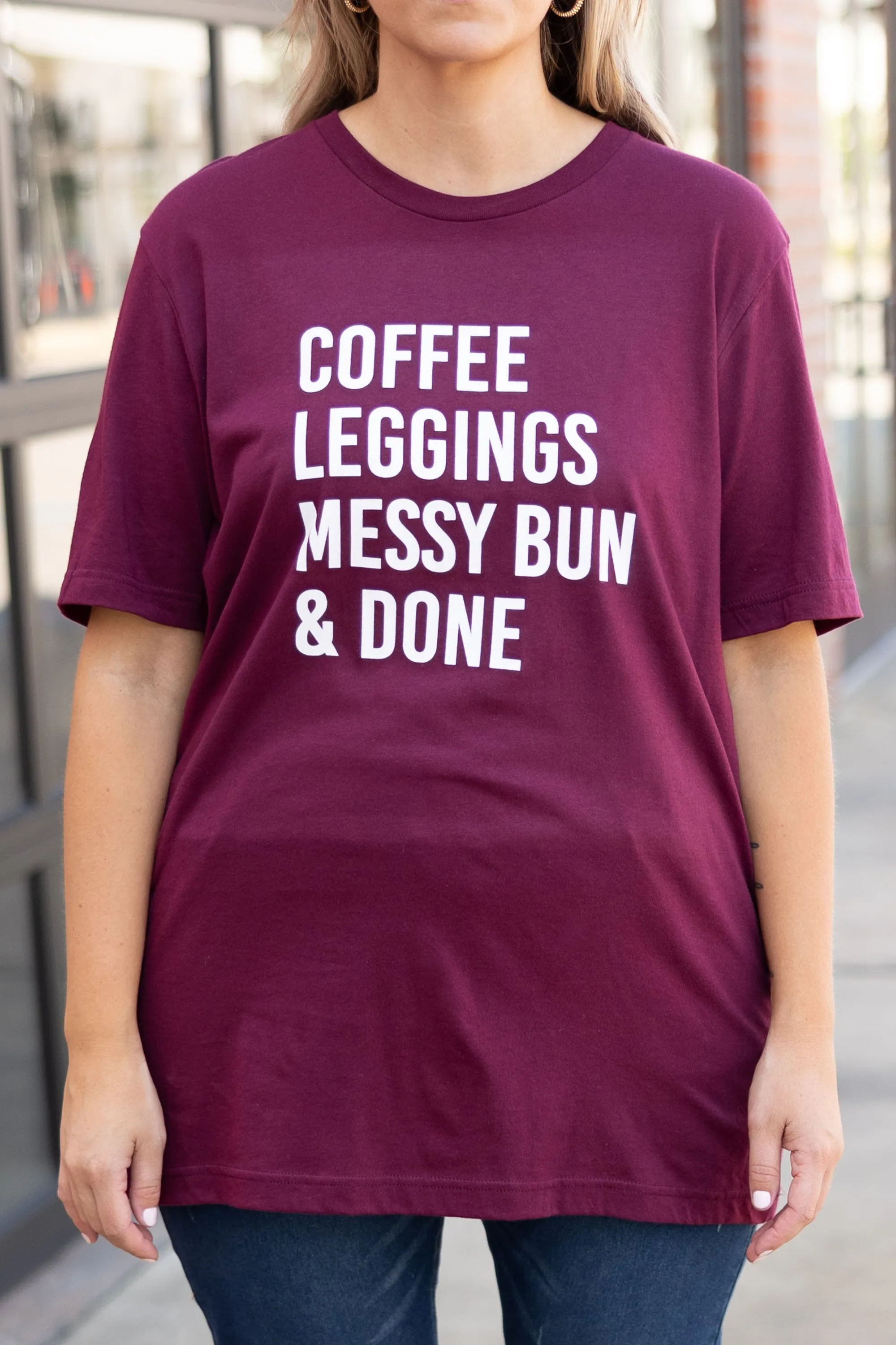 My Favorite Routine Tee, Maroon